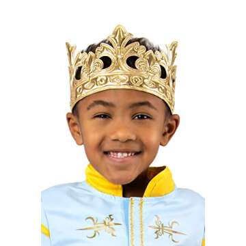 Little Adventures Soft Golden and Silver Prince and King Crowns Dress Up Costume Accessory