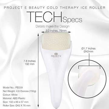 Project E Beauty Ice Roller Cold Therapy | Face Eye Body Massage Massager Under Eye Puffiness Brightening Cooling Cool Tightening Reduce Wrinkles Dark Circles Muscle Soreness Pain Relief Redness