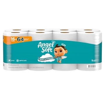 Angel Soft Toilet Paper 16 Mega Rolls Soft Strong Solution