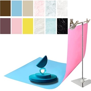 iprotech 6PCS 12Patterns Double-Sided Photography Background Paper with Stand, Waterproof Reusable 3...