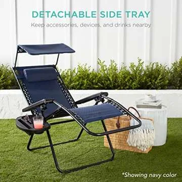 Zero Gravity Folding Recliner Chair with Canopy Shade