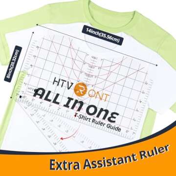 HTVRONT Tshirt Ruler Guide - Perfect for Vinyl Alignment and Crafting