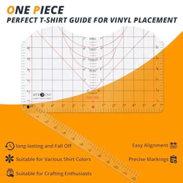 HTVRONT Tshirt Ruler Guide for Perfect Vinyl Alignment