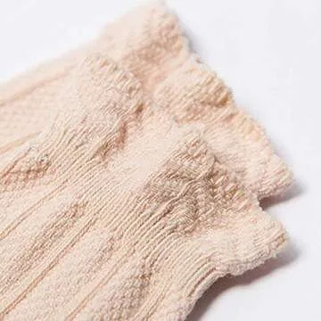 Kaariss Baby Girls Boys Toddlers No Seam Cotton Knee High Socks Tube Ruffled Stockings 5 Pack