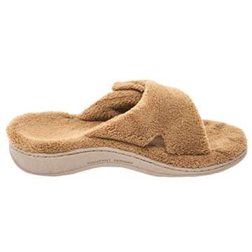 Vionic Women's Indulge Relax Slipper - Ladies Comfortable Cozy Adjustable House Slippers with Concealed Orthotic Arch Support Chestnut 10 Medium US