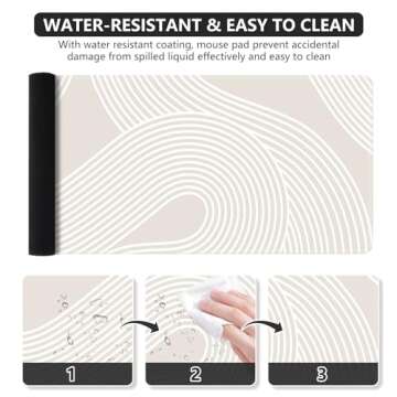 iCasso Big Desk Pad XXL Gaming Mouse Pad with Rubber Base