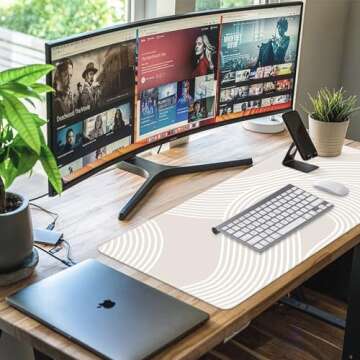 iCasso Big Desk Pad XXL Gaming Mouse Pad with Rubber Base