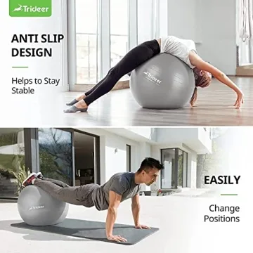 Trideer Yoga Ball - Heavy Duty Exercise Ball with Pump