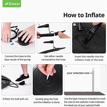 Trideer Yoga Ball - Heavy Duty Exercise Ball with Pump