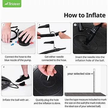 Trideer Yoga Ball - Heavy Duty Exercise Ball with Pump