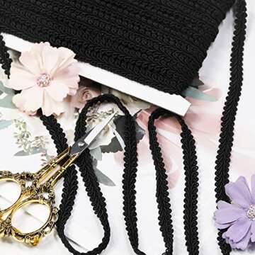 Gimp Braid Trim 22 Yards Decorative Black Webbing