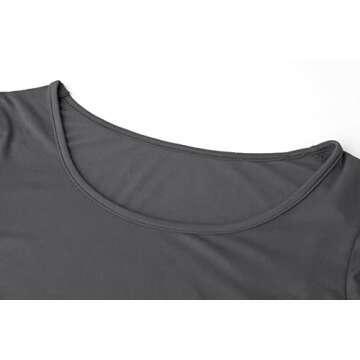 Long Sleeve Crop Tops for Women Workout Basic Clothes for Teen Ladies Fitted Slim Scoop Neck Cute Yoga Shirts (Grey, Medium)