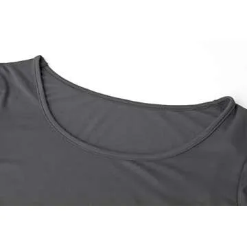 Long Sleeve Crop Tops for Women Workout Basic Clothes for Teen Ladies Fitted Slim Scoop Neck Cute Yoga Shirts (Grey, Medium)