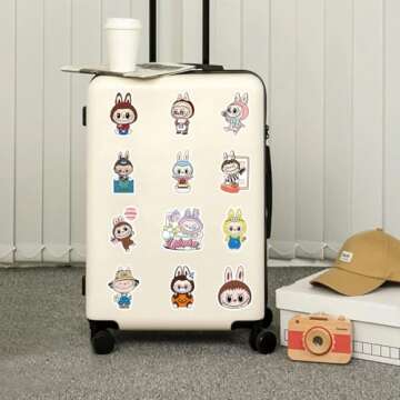 Labubu Cartoon Stickers 100pcs for Water Bottle & Skateboard