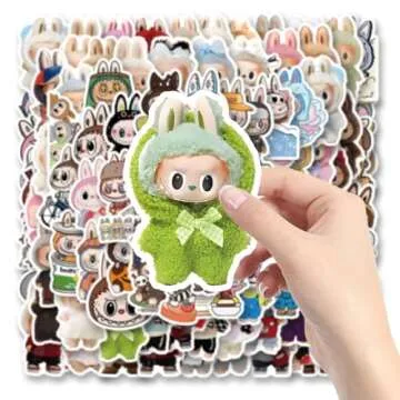 Labubu Cartoon Stickers 100pcs for Water Bottle & Skateboard