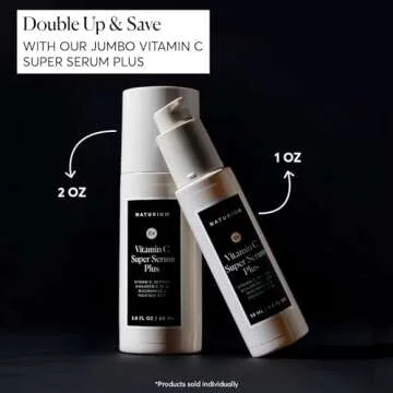 Naturium Vitamin C Super Serum Plus Jumbo, Smoothing Face Care, plus Retinol, Hyaluronic Acid, Niacinamide & Salicylic Acid, 2 oz