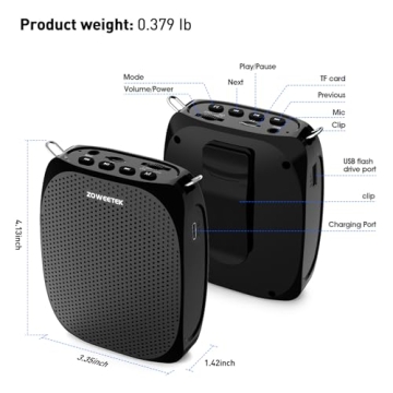 ZOWEETEK Wireless Voice Amplifier for Teachers