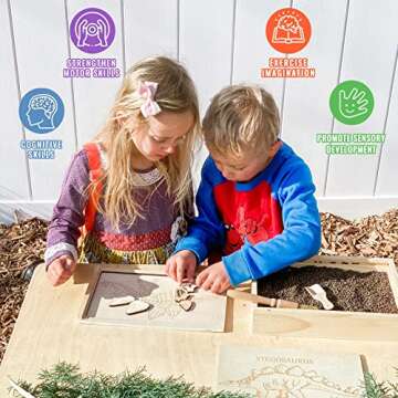 Dinosaur Excavation Archaeology Dig Kit for Kids, Fossil Explore Sensory Bin Toys, Dino Skeletons Bones Puzzle Game, Archaeology Science STEM Toys for Boys and Girls (Stegosaurus)