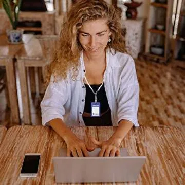 Lanyard for ID Badges Holder, Beaded Cute Lanyard for Keys Neck Lanyards for Glasses Freshwater Pearl Chain for Women (White)