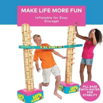 Fun Express Limbo Game, 5 Feet Tall, How Low Can You Go Vinyl Limbo Outdoor Game Set, 3 Pieces, Grea...