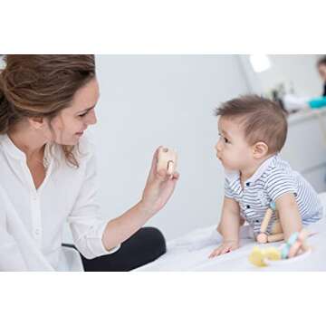 PlanToys Wooden Peek-a-Boo Roller Early Learning and Development Baby Toy (5252) | Pastel Color Coll...