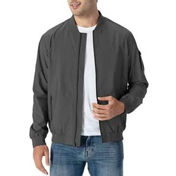 Rdruko Men's Lightweight Windbreaker Bomber Jacket - Athletic Fit