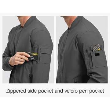 Rdruko Men's Lightweight Windbreaker Bomber Jacket - Athletic Fit