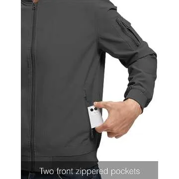 Rdruko Men's Lightweight Windbreaker Bomber Jacket - Athletic Fit