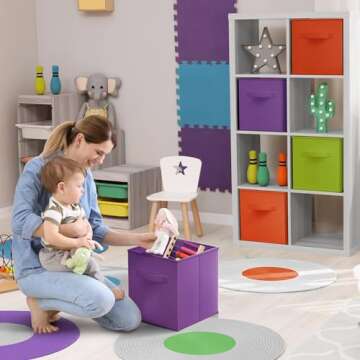 Sorbus Storage Cubes - 11" Foldable Storage Bins with Handle for Nursery, Playroom, Closet Organizer...