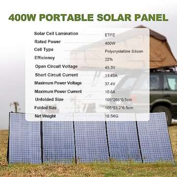 ALLPOWERS SP037 400W Portable Solar Panel Waterproof IP67 Foldable Solar Panel Kit with 37.4V Output...