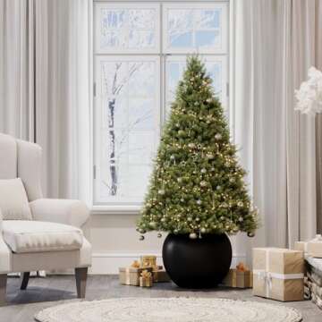 DTY Signature Mount Sherman 1-Piece Fiberstone Planter for Indoor/Outdoor, Black, 13.5" H x 17" Dia (12" Pot Opening) - Medium