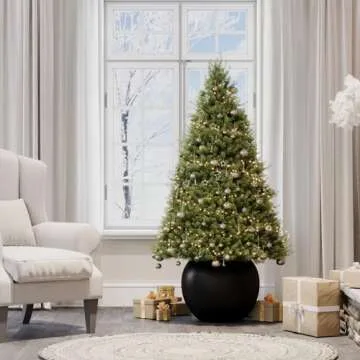 DTY Signature Mount Sherman 1-Piece Fiberstone Planter for Indoor/Outdoor, Black, 13.5" H x 17" Dia (12" Pot Opening) - Medium