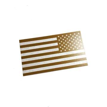 Reversed Coyote Brown Thick Transparent Forward American Flag Durable USA Polycarbonate Decal 2" x 3...