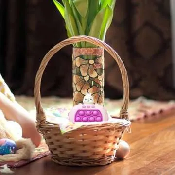Anditoy Easter Bunny Pop Quick Push Game, Handheld Light up Bubble Fidget Game Toy for Kids Boys Girls Teens Easter Basket Stuffers Fillers Gifts Party Favors