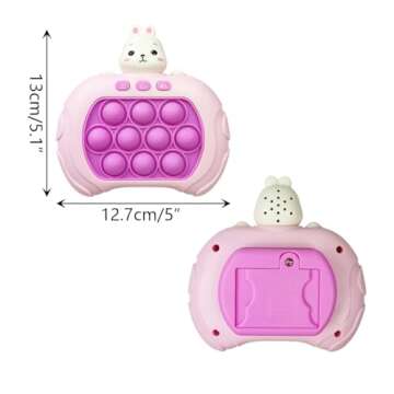 Anditoy Easter Bunny Pop Quick Push Game, Handheld Light up Bubble Fidget Game Toy for Kids Boys Girls Teens Easter Basket Stuffers Fillers Gifts Party Favors