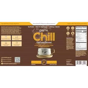 Perk Chill Chai Latte Drink Mix - 7G Protein & Gluten Free