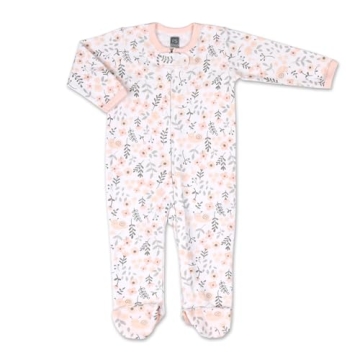 The Peanutshell Baby Sleepers for Girls Set of 3-0-3 Months Baby Clothes, Soft Cotton Baby Girl Footed Pajamas, Newborns & Infants Baby Clothes Gift Set - Flower Pink
