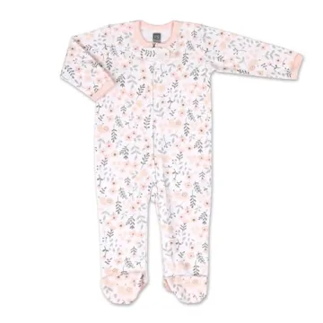 The Peanutshell Baby Sleepers for Girls Set of 3-0-3 Months Baby Clothes, Soft Cotton Baby Girl Footed Pajamas, Newborns & Infants Baby Clothes Gift Set - Flower Pink