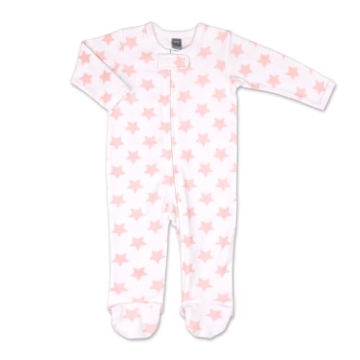 The Peanutshell Baby Sleepers for Girls Set of 3-0-3 Months Baby Clothes, Soft Cotton Baby Girl Footed Pajamas, Newborns & Infants Baby Clothes Gift Set - Flower Pink