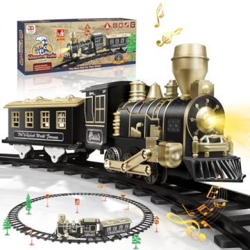 JUQU Train Set - Lights & Sounds Toy Train for Kids | Christmas Gift