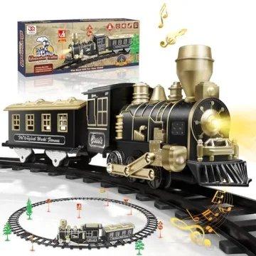 JUQU Train Set - Lights & Sounds Toy Train for Kids | Christmas Gift