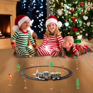 JUQU Train Set - Fun Train Toys for Kids with Lights