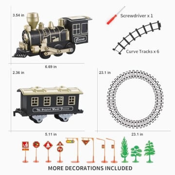JUQU Train Set - Fun Train Toys for Kids with Lights