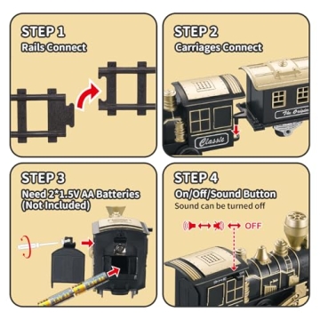 JUQU Train Set - Fun Train Toys for Kids with Lights