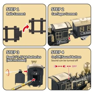 JUQU Train Set - Fun Train Toys for Kids with Lights