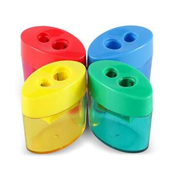 KIDMEN 2 Holes Pencil Sharpeners for Kids - 12 Pack