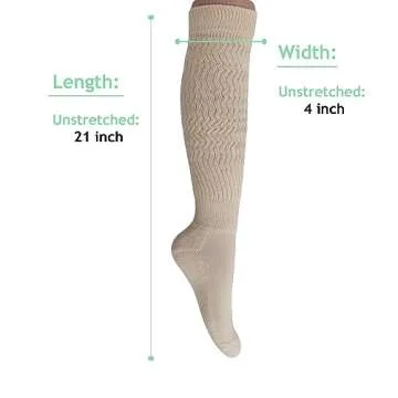 AWS Slouch Socks for Women - Knee High Cotton Comfort