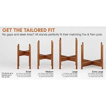 Fox & Fern Mid Century Plant Stand - Eco-Friendly Indoor Holder