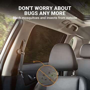 AstroAI Car Window Shades for Baby, Rear Side Window Sun Shade Blocks Sun, Glare and UV Rays –Car Sunshades Universal Fit up to 33.4”H x 39.4”L (2 Pack, Black)