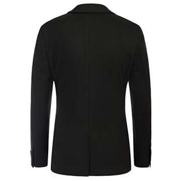 PJ PAUL JONES Mens Casual Blazer Two Button Stretch Knit Sports Coats Jackets for Men Black XL